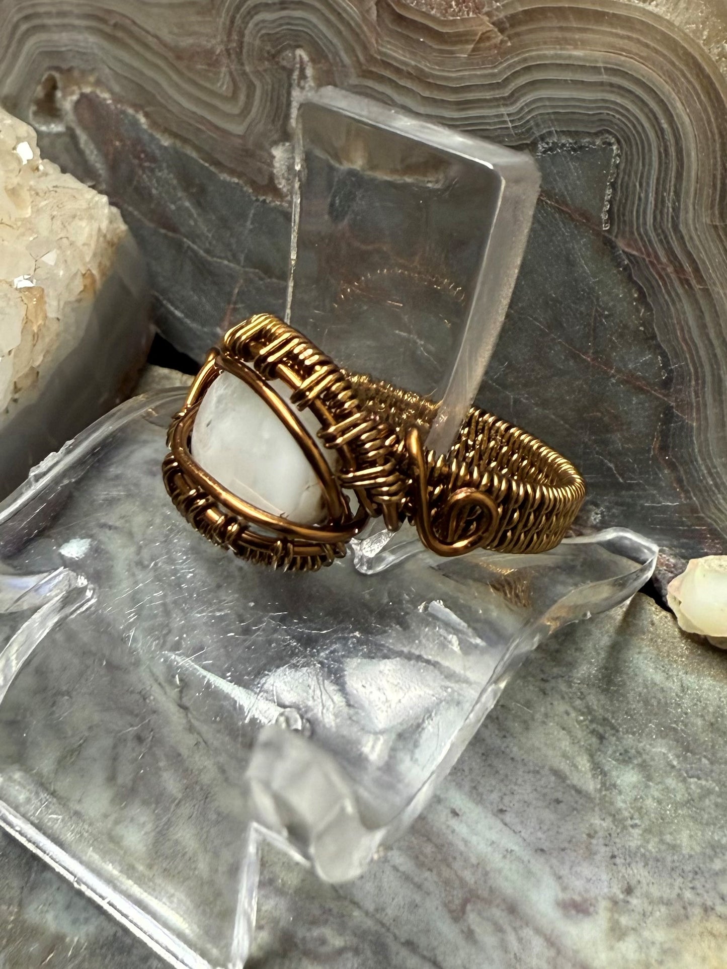 Oregon Plume Agate Ring