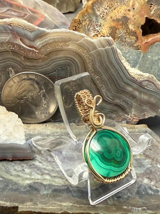 Malachite - 14K Gold-filled wrap