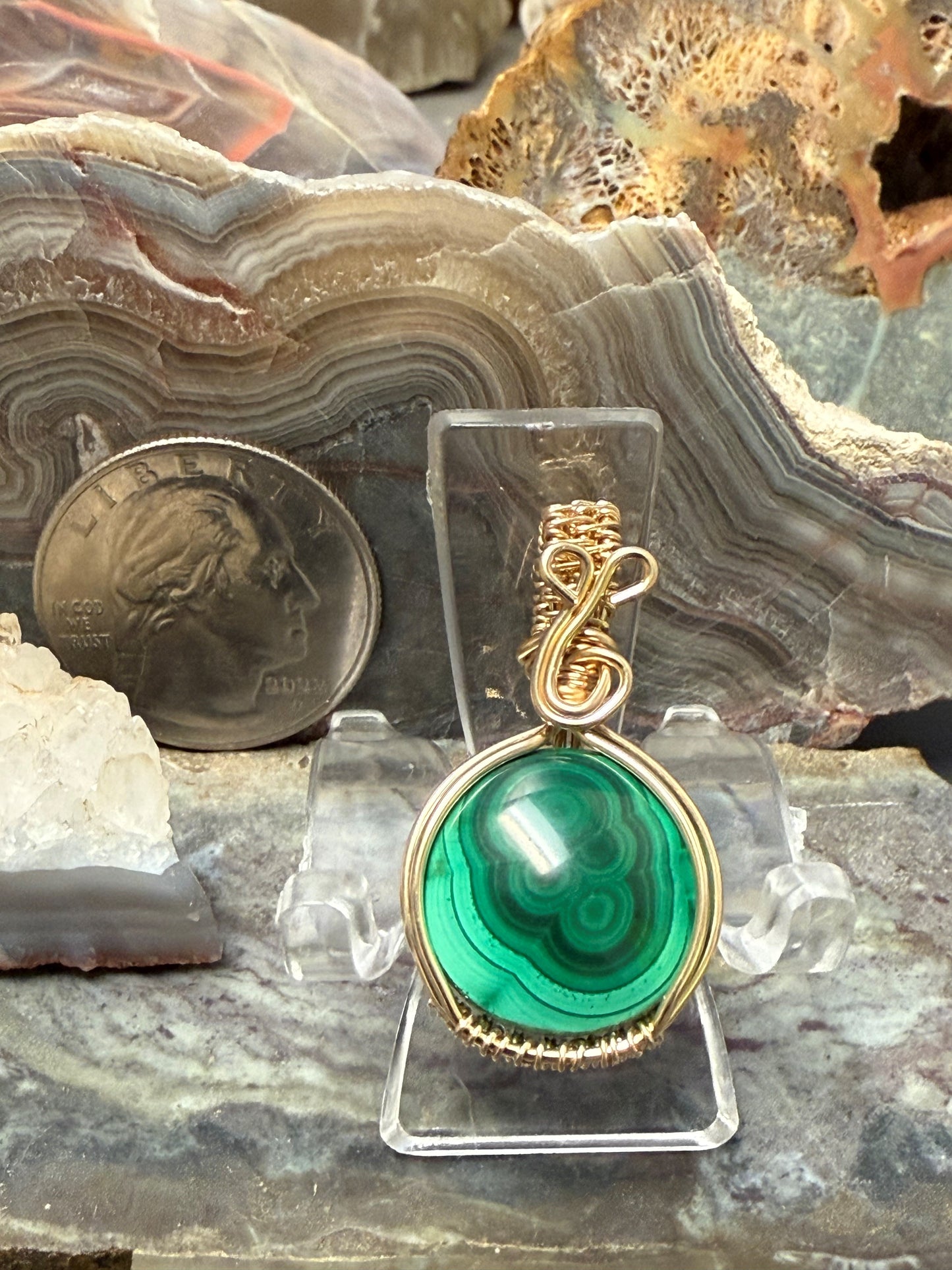 Malachite - 14K Gold-filled wrap