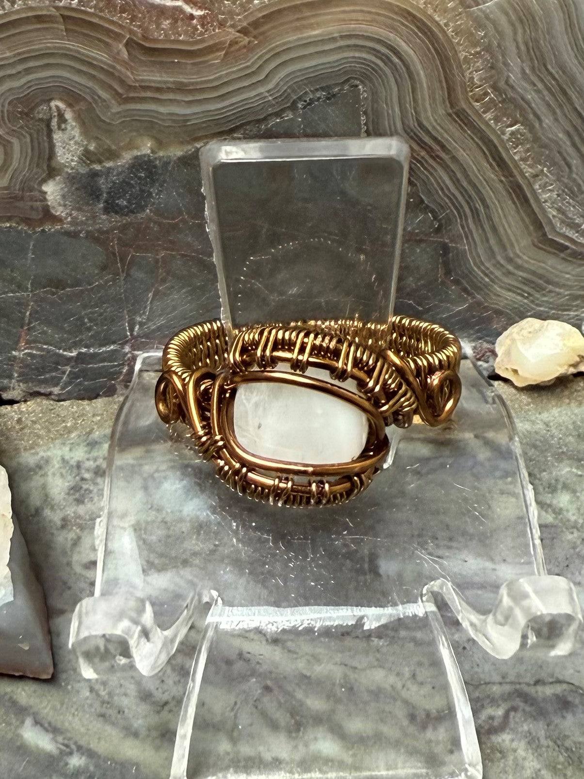 Anillo de ágata con penacho de Oregón