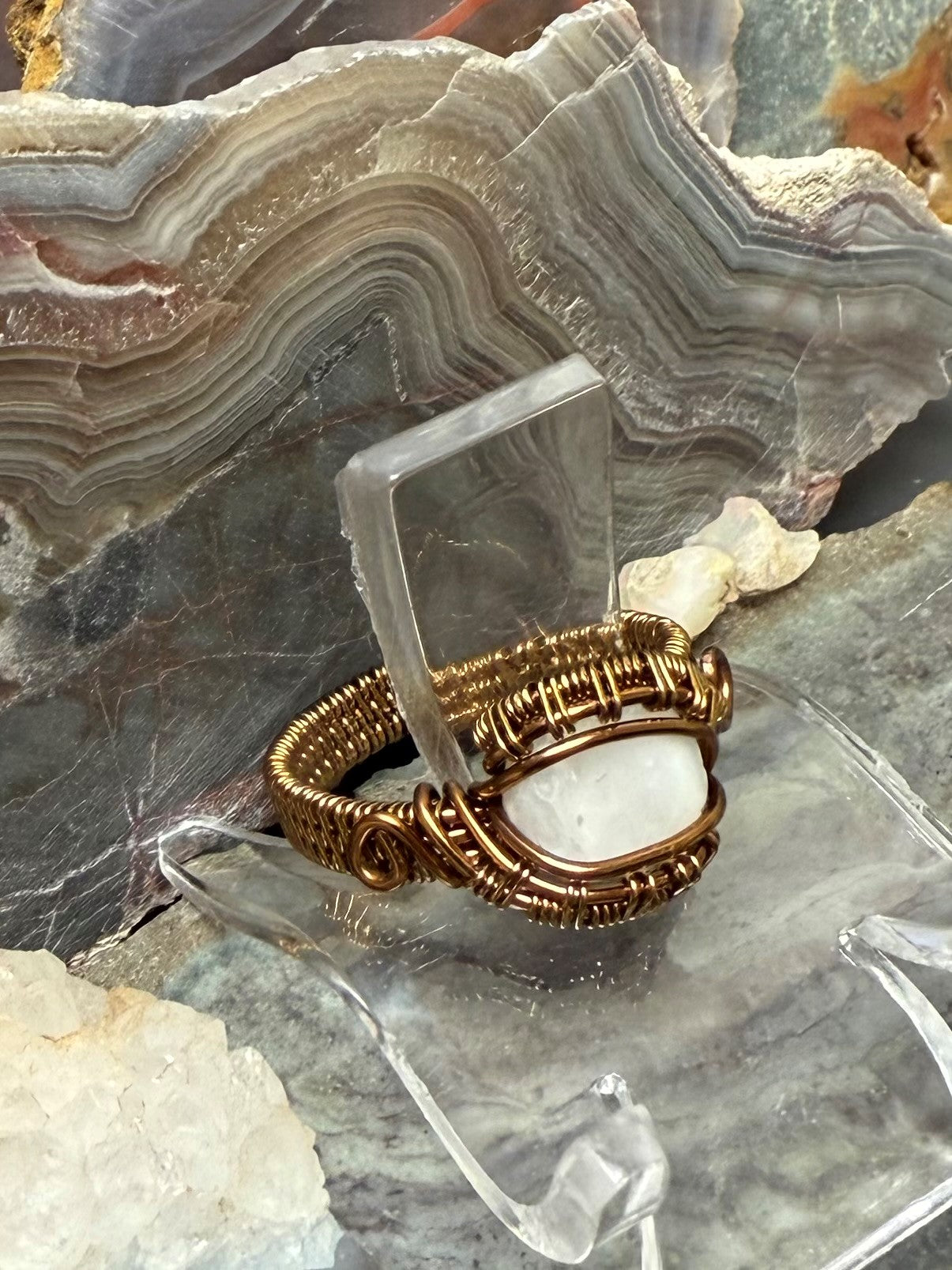 Anillo de ágata con penacho de Oregón