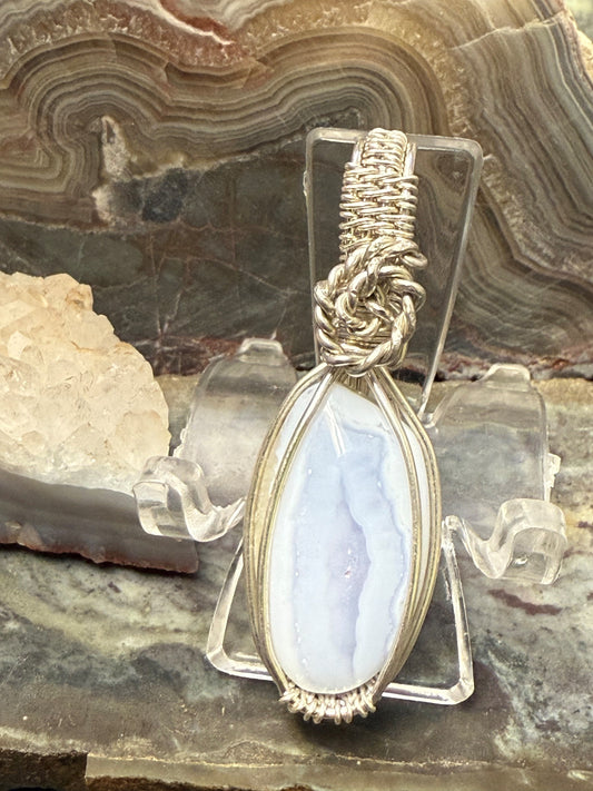 Blue Lace Agate Sterling Silver