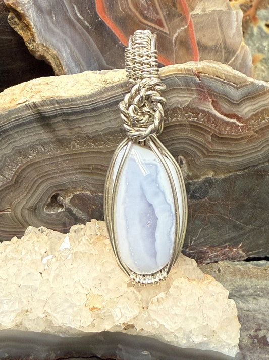 Blue Lace Agate Sterling Silver